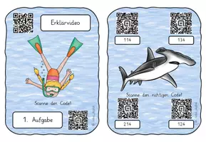 Vorschau - Stundenentwürfe - Materialpaket QR-Code-Rechenspuren - Meer - schriftliche Multiplikation / Division - Seite 3