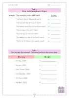 Vorschau - Arbeitsblätter - Telling the date, worksheet (mit Lösung) - Seite 1
