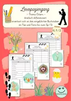 Vorschau - Arbeitsblätter - Lesespaziergang Ostern (Kl. 1/2) - für Flex und Flora - Deckblatt