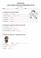 Vorschau - Arbeitsblätter - Vocabulary Test E Red Line 1 Unit 4 Reading / Film corner Writing skills - Seite 3