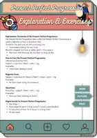Vorschau - Arbeitsblätter - Present Perfect Progressive Explanation & Exercises - Deckblatt