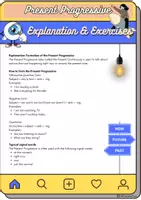Vorschau - Arbeitsblätter - Present Progressive Explanation & Exercises - Deckblatt