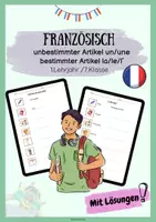 Vorschau - Arbeitsblätter - Französisch unbestimmter (un/une) bestimmter Artikel (la,le,l‘) 🇫🇷✏️ - Deckblatt