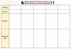 Vorschau - Arbeitsblätter - Ostern Religion KALENDER BASTELN (Karwoche & Ostern) - Seite 1