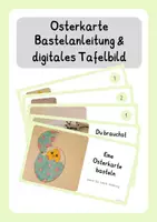 Vorschau - Mal- und Bastelvorlagen - Osterkarte - Bastelanleitung und digitales Tafelbild - Deckblatt