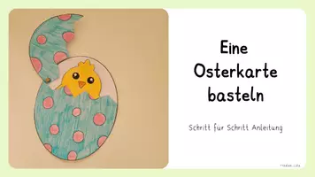 Vorschau - Mal- und Bastelvorlagen - Osterkarte - Bastelanleitung und digitales Tafelbild - Seite 1