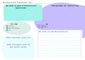 Vorschau - Arbeitsblätter - Musikalischer Steckbrief - Mein Musikgeschmack - Deckblatt