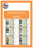 Vorschau - Stationenlernen - Klammerkarten Wales, United Kingdom - Deckblatt