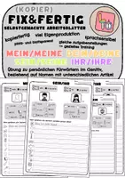 Vorschau - Arbeitsblätter - Mein Meine Dein Deine - LTiO - Deckblatt