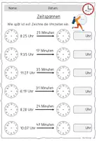 Vorschau - Arbeitsblätter - Uhrzeiten / Zeitspannen - Seite 3