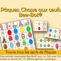 Aperçu - Cartes / Images - Bee-Bot® – Tapis de codage Beebot: Activité de Pâques - Page de couverture