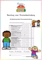 Vorschau - Klassenarbeiten - Personenbeschreibung: Kriterienraster & Bewertungsbogen (Aufsatz) - Deutsch - Kl. 3/4 - Deckblatt