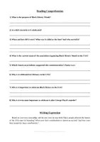 Aperçu - Feuilles d'exercices - Reading Comprehension - BLM: Black History Month - Page 1