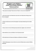 Vorschau - Arbeitsblätter - Edle und Unedle Metalle - Redoxreaktion - Deckblatt