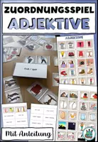 Vorschau - Spiele - Zuordnungsspiel Adjektive - DaZ / DaF / Deutsch - Deckblatt