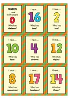 anteprima - Flashcard - Numbers (0-20): I have... Who has...? - Game (English) / Numeri (0-20): Io ho... Chi ha...? - Gioco (Inglese) - Pagina 1