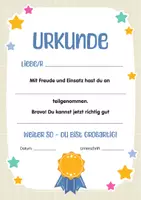 Vorschau - Poster - Teilnehmerurkunde. Urkunde für Kinder. Urkunde Teilnehmer. Zeugnis Zertifikat für alle Gelegenheiten. Kinderurkunde. Urkunde zum Zeugnis. - Seite 1