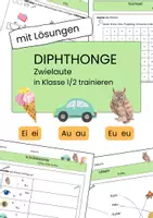 Vorschau - Arbeitsblätter - Au Eu Ei - Werkstatt Klasse 1 und 2 (mit Lösungen) - Deckblatt