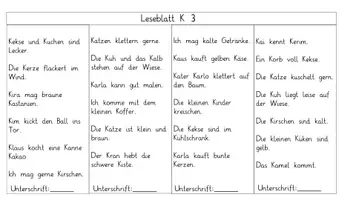 Vorschau - Arbeitsblätter - differenzierte Leseblätter K/k - Seite 3
