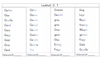 Vorschau - Arbeitsblätter - Leseblätter g - Seite 2