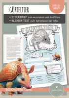 Vorschau - Arbeitsblätter - Gürteltier – Steckbrief & Infotext (Kl. 2–4) - Deckblatt