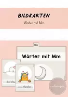 Vorschau - Bildkarten - Bildkarten: Wörter mit M m (Buchstabeneinführung) - Deckblatt