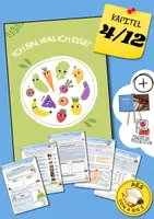 Vorschau - Arbeitsblätter - Bunte Vielfalt an Obst und Gemüse! (Verzehrempfehlungen, Garmethoden, Vorteile von rohem und gegartem Gemüse, Erstellung Speiseplan, Kreuzworträtsel) - Deckblatt