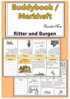 Vorschau - Merkblätter - Buddy-Book/Faltheft/Merkheft- Ritter und Burgen (Grundschule, editierbar) - Deckblatt