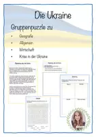 Vorschau - Stundenentwürfe - Gruppenpuzzle zur Ukraine - Deckblatt
