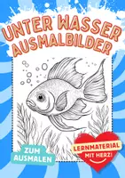 Vorschau - Arbeitsblätter - Unterwasser Ausmalbilder Entspannung Malbuch ausmalen - Deckblatt