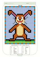 Vorschau - Arbeitsblätter - Frühling - Ostern - Pixelart : Hase gestalten - Seite 2