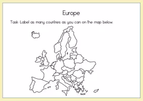Vorschau - Arbeitsblätter - countries, Europe, continents, oceans: maps for labelling - Deckblatt