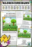 Vorschau - Arbeitsblätter - Bildbeschreibung "Die Osterwiese" 3-fach differenziert DaZ / Deutsch - Deckblatt