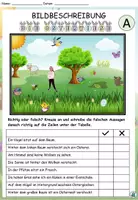 Vorschau - Arbeitsblätter - Bildbeschreibung "Die Osterwiese" 3-fach differenziert DaZ / Deutsch - Seite 1