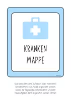 Vorschau - Lehrpläne/Lehrermaterial - Kranken-Mappe für Kranke Schülerinnen und Schüler (blau) - Seite 1