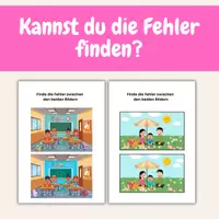 Vorschau - Arbeitsblätter - Kannst du die Fehler finden? Bilderrätsel für Kinder - Deckblatt