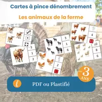 Aperçu - Apprentissages en autonomie - Les cartes à pince dénombrement des animaux de la ferme - Page de couverture
