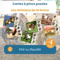 Aperçu - Apprentissages en autonomie - Les cartes à pince puzzles des animaux de la ferme - Page de couverture