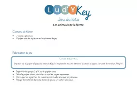 Aperçu - Apprentissages en autonomie - Le loto des animaux de la ferme - Page 1