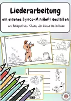 Vorschau - Arbeitsblätter - Stups der kleine Osterhase Miniheft Lyrics Liederarbeitung - Deckblatt