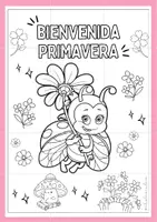 Vista previa - Manualidades / Dibujos para colorear - Murales colaborativos de la primavera - Inglés y español - página 1