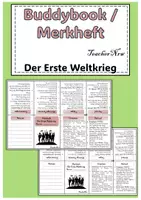 Vorschau - Merkblätter - Buddy Book/Merkheft/Faltheft: Der Erste Weltkrieg (editierbar) - Deckblatt