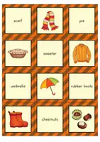 anteprima - Flashcard - Autumn Matching Pairs Game (English) / Gioco delle coppie autunnali (inglese) - Pagina 3