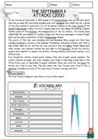 Vorschau - Arbeitsblätter - The September 11 Attacks (2001) English English Reading Comprehension Leseverstehen Exercises - Seite 1