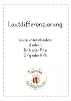 Vorschau - Arbeitsblätter - Lautdifferenzierung: d/t , b/p, g/k - Seite 1
