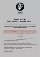 Vorschau - Unterrichtsreihen - Woyzeck: Klausur Rasierszene (5. Szene) - Deckblatt