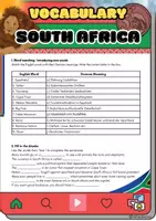 Vorschau - Arbeitsblätter - Vocabulary work South Africa - Grade 9 - Deckblatt