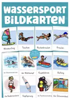 Aperçu - Présentation / Support pour le tableau - Sport / Wassersport Bildkarten Deutsch / Allemand - Page de couverture