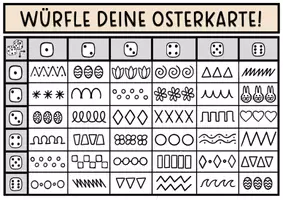 Vorschau - Mal- und Bastelvorlagen - Ostern Karte würfeln und malen - Seite 1