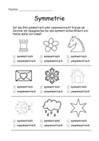 Vorschau - Arbeitsblätter - Symmetrie Arbeitsblätter Grundschule Achsensymmetrie - Seite 1